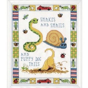 Design Works Counted Cross Stitch Kit Snakes Snails Puppy Dog Tails DIY Sealed